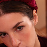 Cerchietto "Camille" Intrecciato in Suede Borgogna