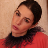 Choker in Piume Viola