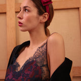 Cerchietto "Colette" con Fiocco in Suede Borgogna