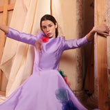 Abito lungo "Amelia" in Mikado e Rose