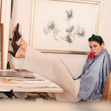 Pantalone "Beth" Plissè Bianco Latte