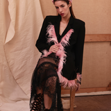 Blazer "Audrey" Nero e Rosa